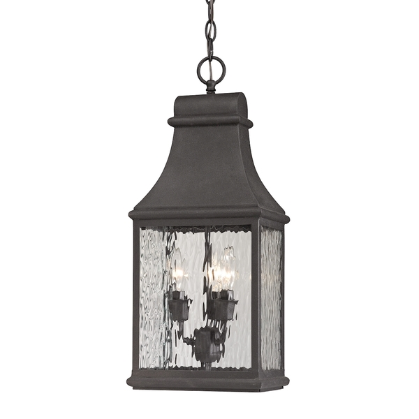 Elk Lighting Forged Jefferson 3-Light Outdoor Pendant in Charcoal 47074/3